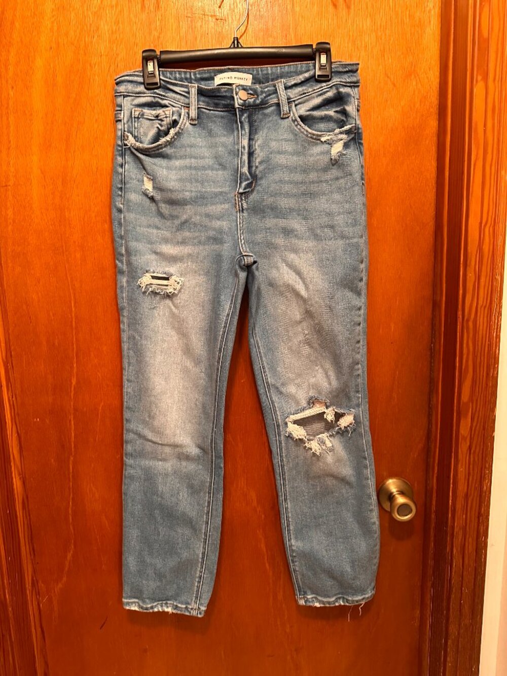 Flying Monkey cropped distressed straight jeans size 11/30